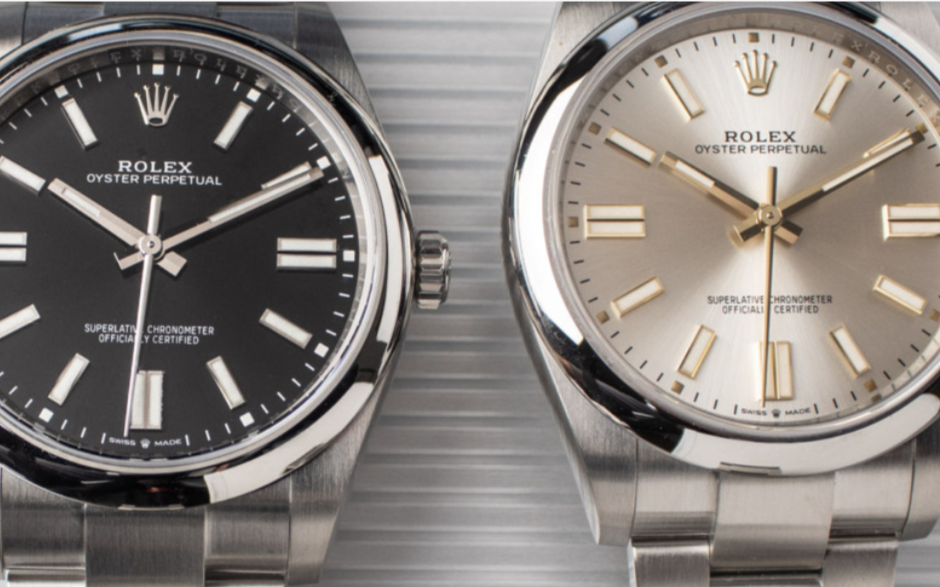 Ανδρικό ρολόι Silver και Black Rolex Oyster Perpetual 41