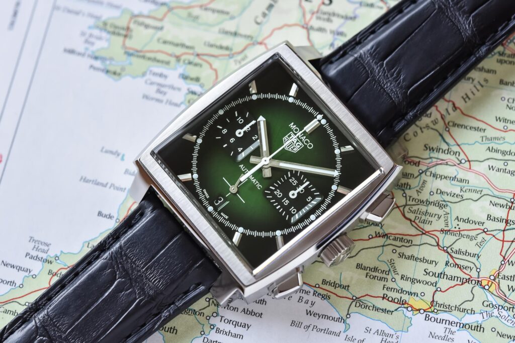 Ανδρικό ρολόι TAG-Heuer-Monaco-Green-Dial-Limited-Edition