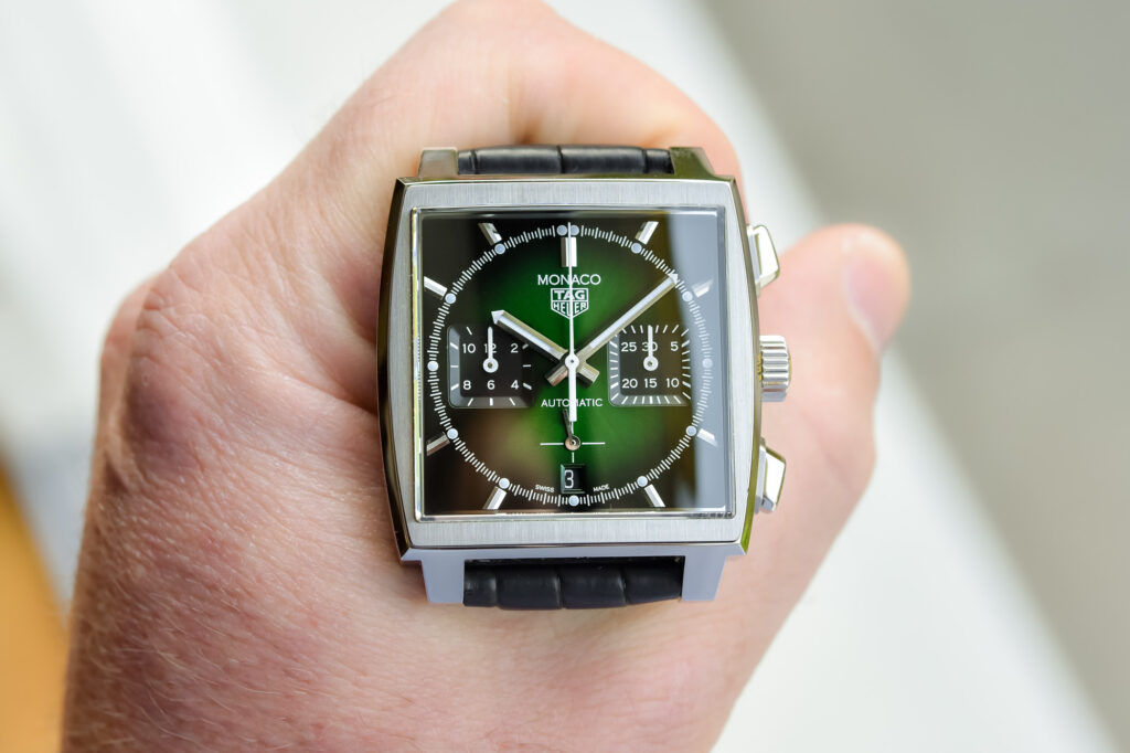Ανδρικό ρολόι TAG-Heuer Monaco Green-Dial Limited-Edition 39-mm Calibre Heuer-02