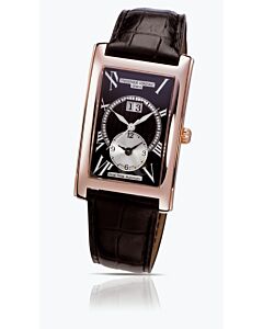 FREDERIQUE CONSTANT Dual Time Automatic Rose Gold Brown Leather Strap FC-325BS4C24