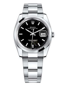 Rolex Oyster Perpetual Date 34 Black Dial Stainless Steel 115200