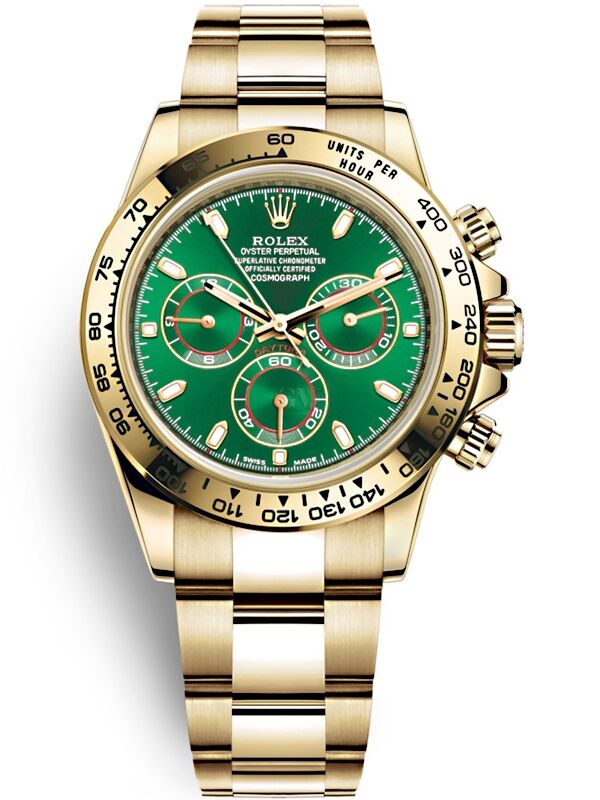 Escoba Restricción suficiente Rolex daytona yellow gold, 116508 green dial