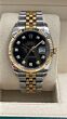 Rolex date just 36mm jubilee yellow gold/steel black diamonds