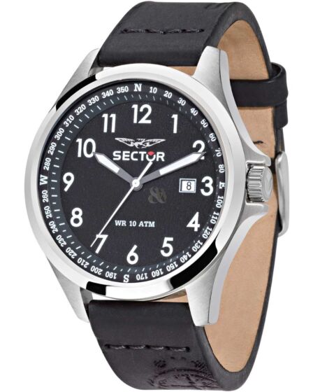 SECTOR 180 Male Black Leather Strap R3251180004