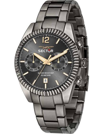 SECTOR 240 Dual Time Grey Stainless Steel Bracelet R3253240001