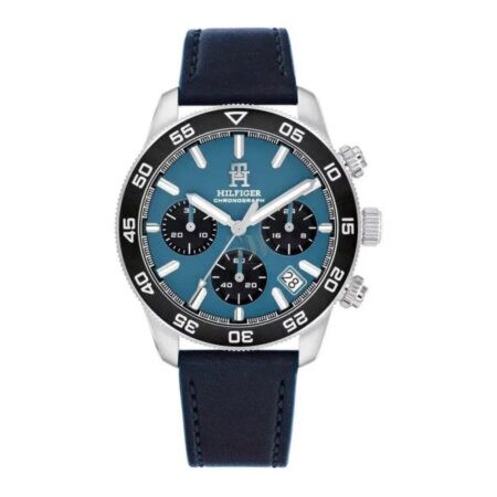 1792187 Tommy Hilfiger Troy Blue Leather Strap