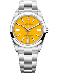 Rolex 124300,  Oyster Perpetual Yellow Dial 41mm