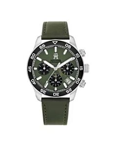 1792188 Tommy Hilfiger Troy Green Leather Strap