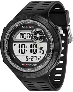 SECTOR EXPANDER-42 Dual Time Chronograph Black Synthetic Strap R3251527001