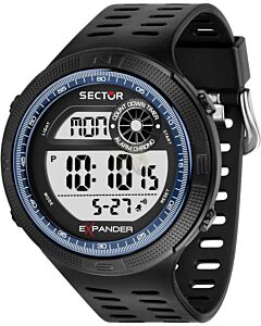 SECTOR EXPANDER-42 Dual Time Chronograph Black Synthetic Strap R3251527003