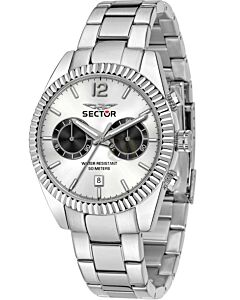 SECTOR 240 Dual Time Silver Stainless Steel Bracelet R3253240007