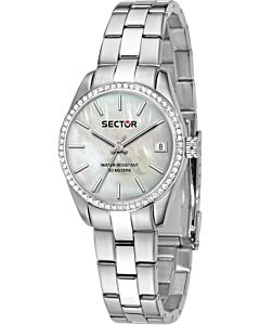 SECTOR 240 Crystals Silver Stainless Steel Bracelet R3253240506
