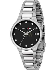 SECTOR 665 Crystals Silver Stainless Steel Bracelet R3253524505