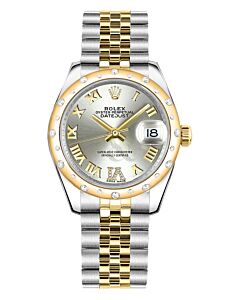 Rolex Datejust 31mm  Silver Dial Diamond Women's Watch 178343