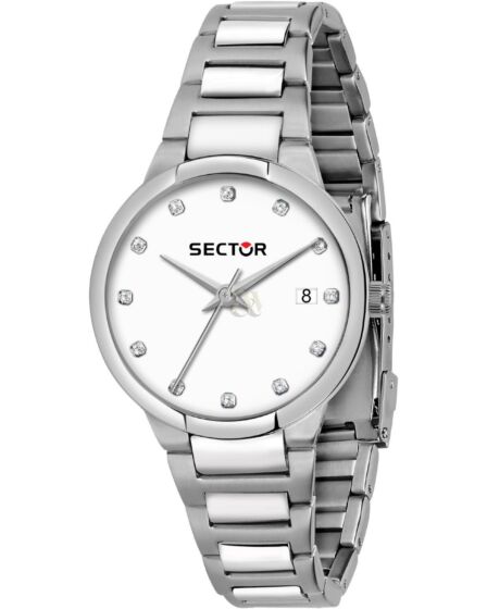 SECTOR 665 Crystals Silver Stainless Steel Bracelet R3253524502