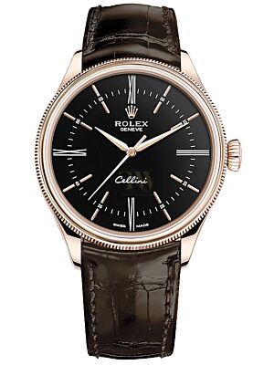 Rolex Cellini 50505, Everose Gold, Black Dial 