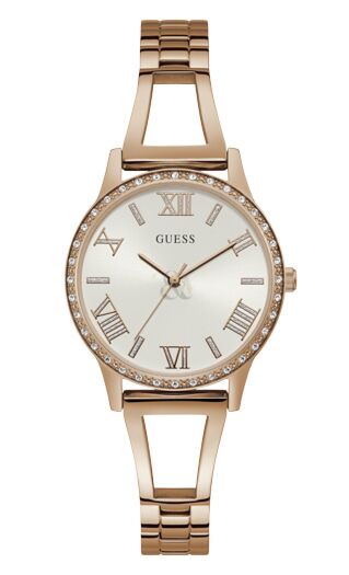 GUESS Crystals Rose Gold Stainless Steel Bracelet W1208L3