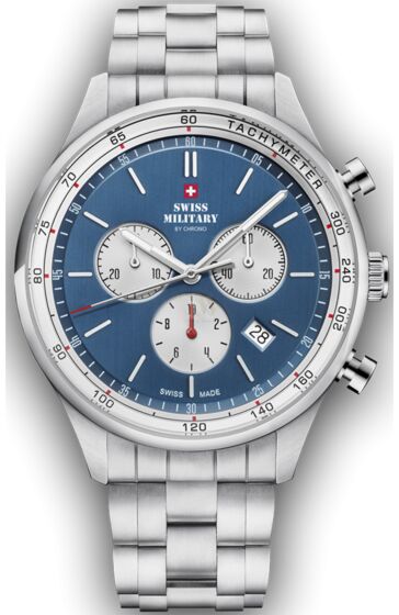 SWISS MILITARY by Chrono Silver Stainless Steel Chronograph SM34081.03