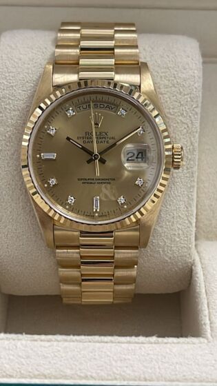 Rolex day date 36mm president champain diamonds dial