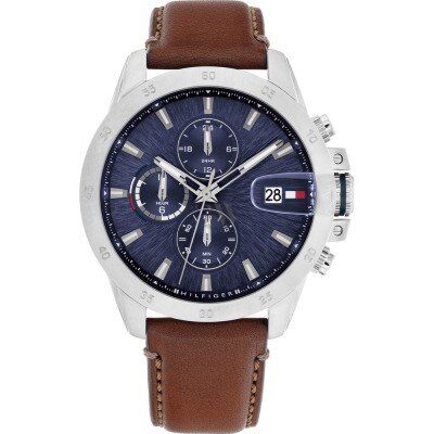 1792195 TOMMY HILFIGER Chronograph Brown Leather Strap