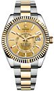 Rolex sky dweller 336933 steel and gold champain dial