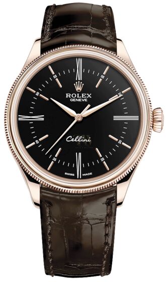 Rolex Cellini 50505, Everose Gold, Black Dial 