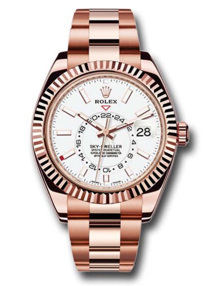 Rolex  sky dweller 326935 pink gold white dial