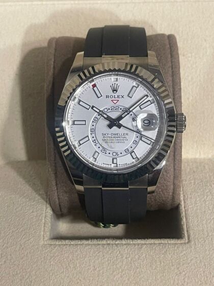   Rolex sky dweller 42mm white gold oysterflex